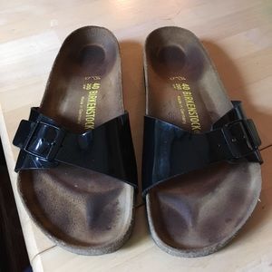 Birkenstock Madrid Black Patent Leather Sandals